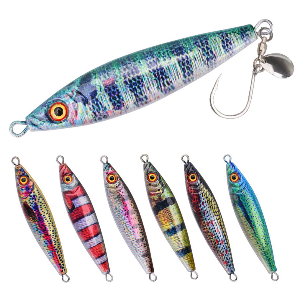 Metal Jig Lure With Spinning B - Fishing Lure Blade Bait recension och pris